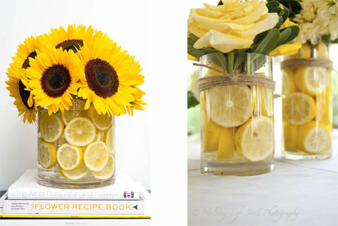 DIY centro de flores limón 4