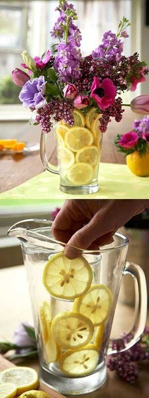 DIY centro de flores limón 2